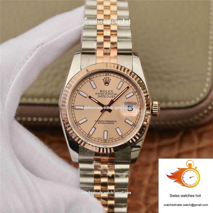 Rolex Datejust 116231 36MM GM Factory Rose Gold Pink Dial 1