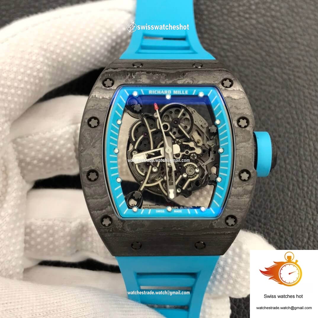 Richard Mille RM055 ZF Factory Blue Rubber Strap 1