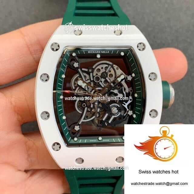 Richard Mille RM055 KV Factory V2 Green Rubber Strap 1