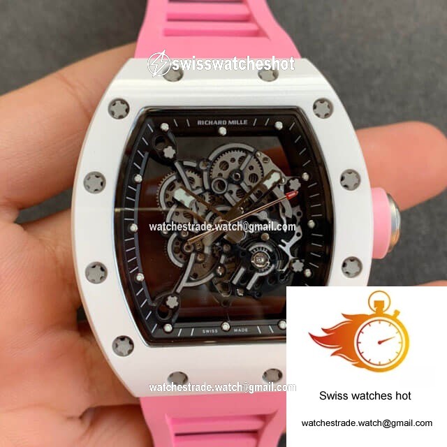 Richard Mille RM055 KV Factory V2 Pink Rubber Strap 1