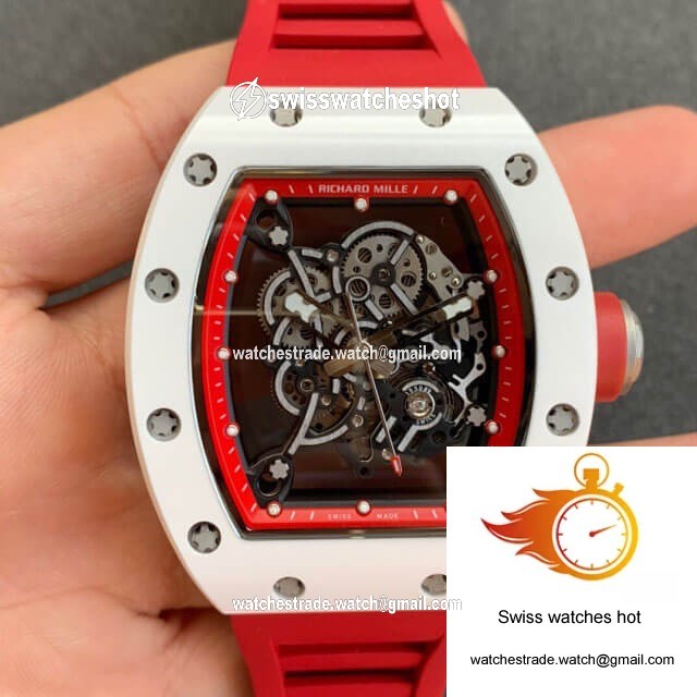 Richard Mille RM055 KV Factory V2 Red Rubber Strap 1