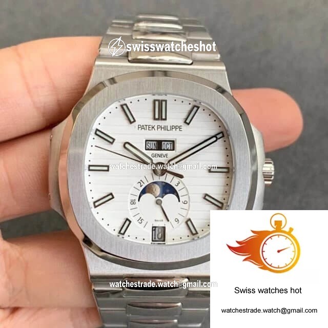 Patek Philippe Nautilus 5726/1A-010 Moonphase GR Factory Stainless Steel Strap 1