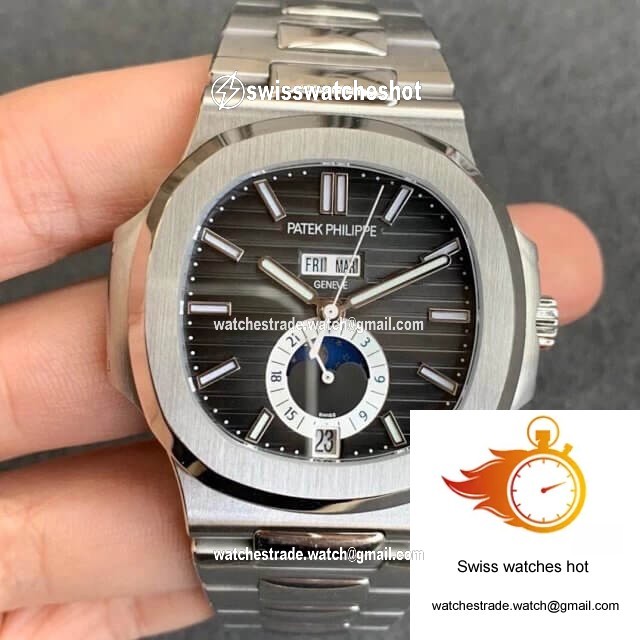 Patek Philippe Nautilus 5726/1A-001 Moonphase GR Factory Stainless Steel Strap 1