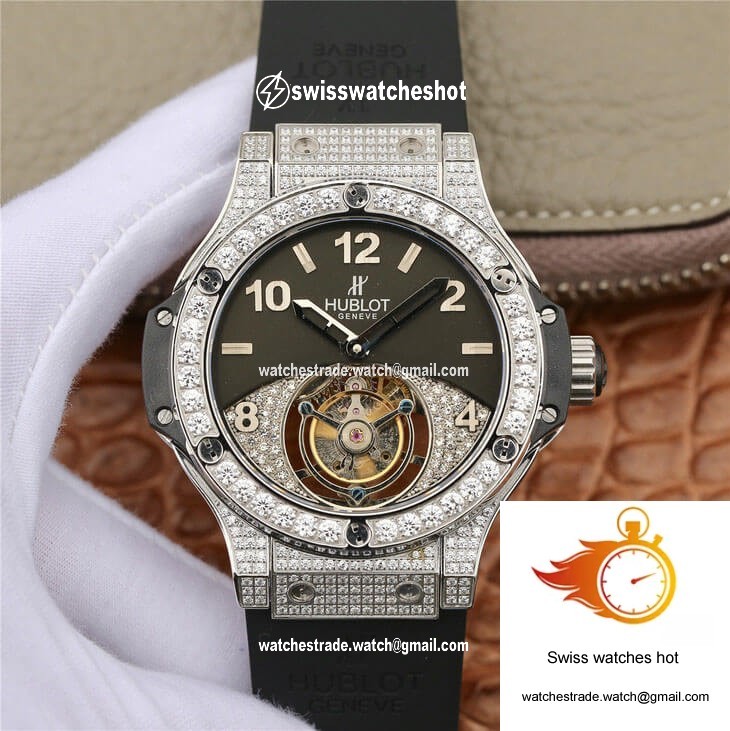 Hublot Big Bang Tourbillon Stainless Steel Diamond Black Dial 1