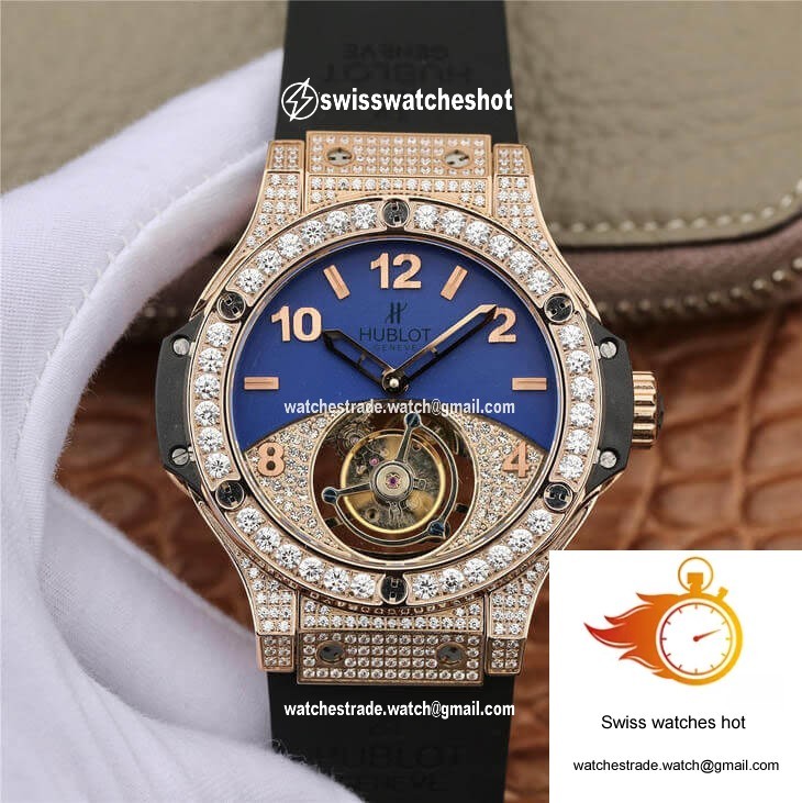 Hublot Big Bang Tourbillon Rose Gold Diamond Dial 1