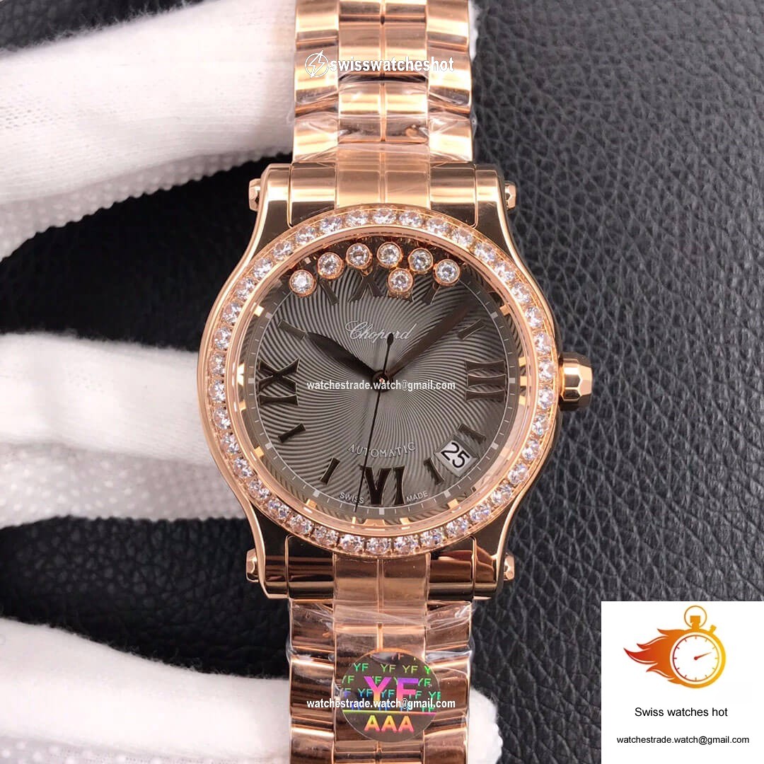 Chopard Happy Diamonds 274808-5015 YF Factory Rose Gold Dark Gray Dial 1