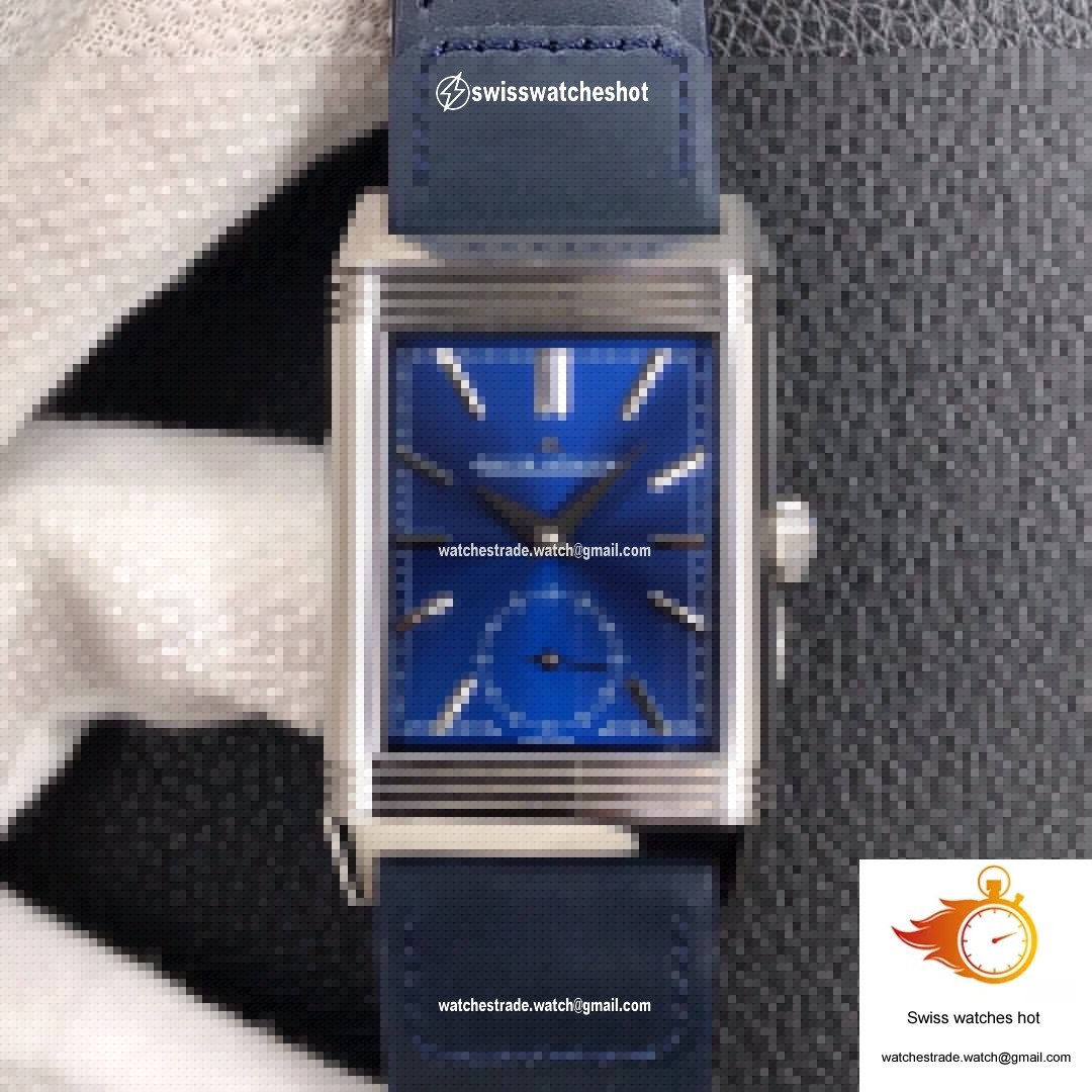 Jaeger LeCoultre Reverso Tribute Double-sided Double Time Zone Flip MG Factory Blue Dial 1