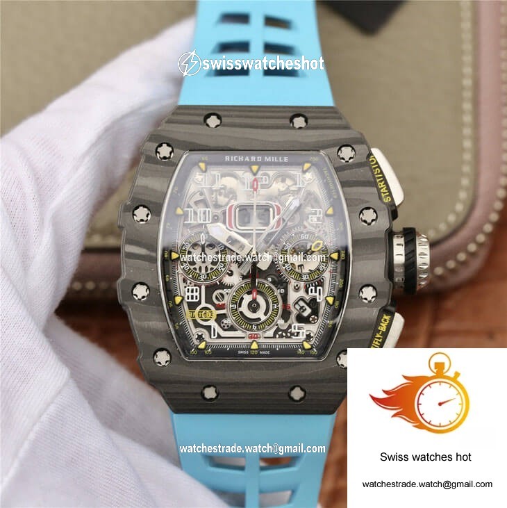 Richard Mille RM11-03 KV Factory Carbon Fiber Blue Strap 1