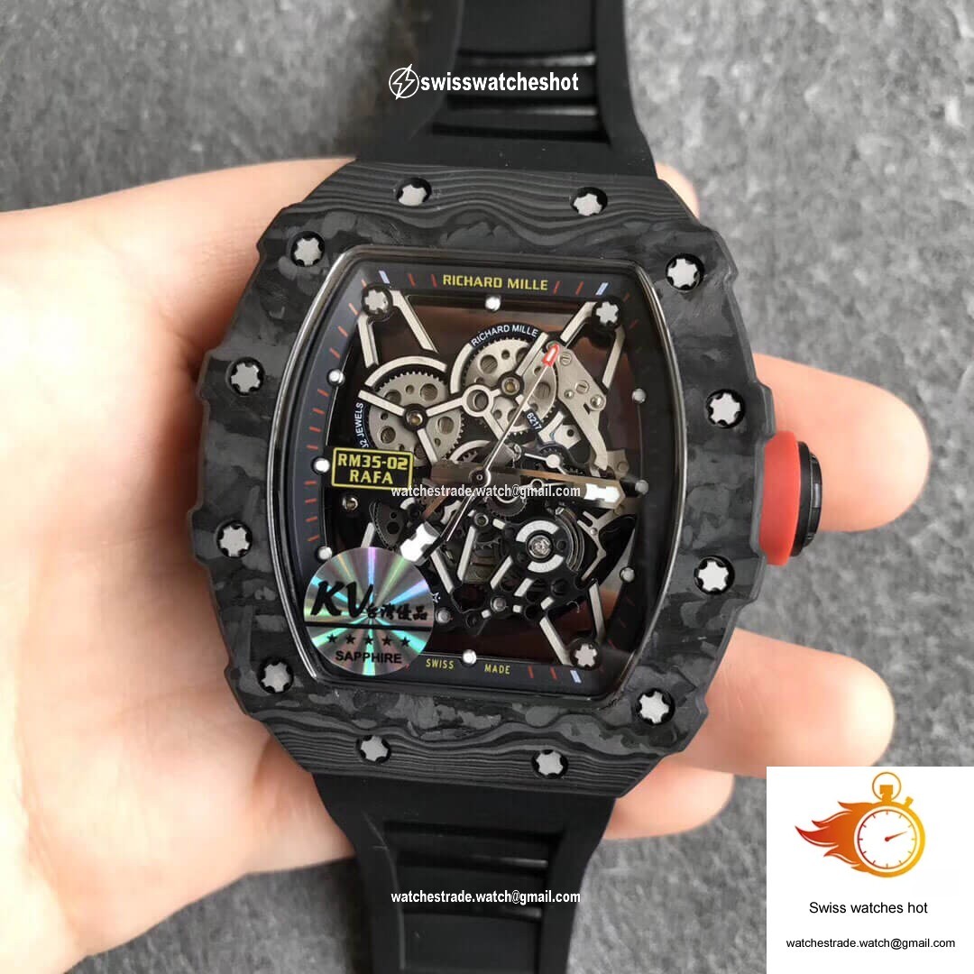 Richard Mille RM35-02 KV Factory V3 Carbon Fiber Black Strap 1