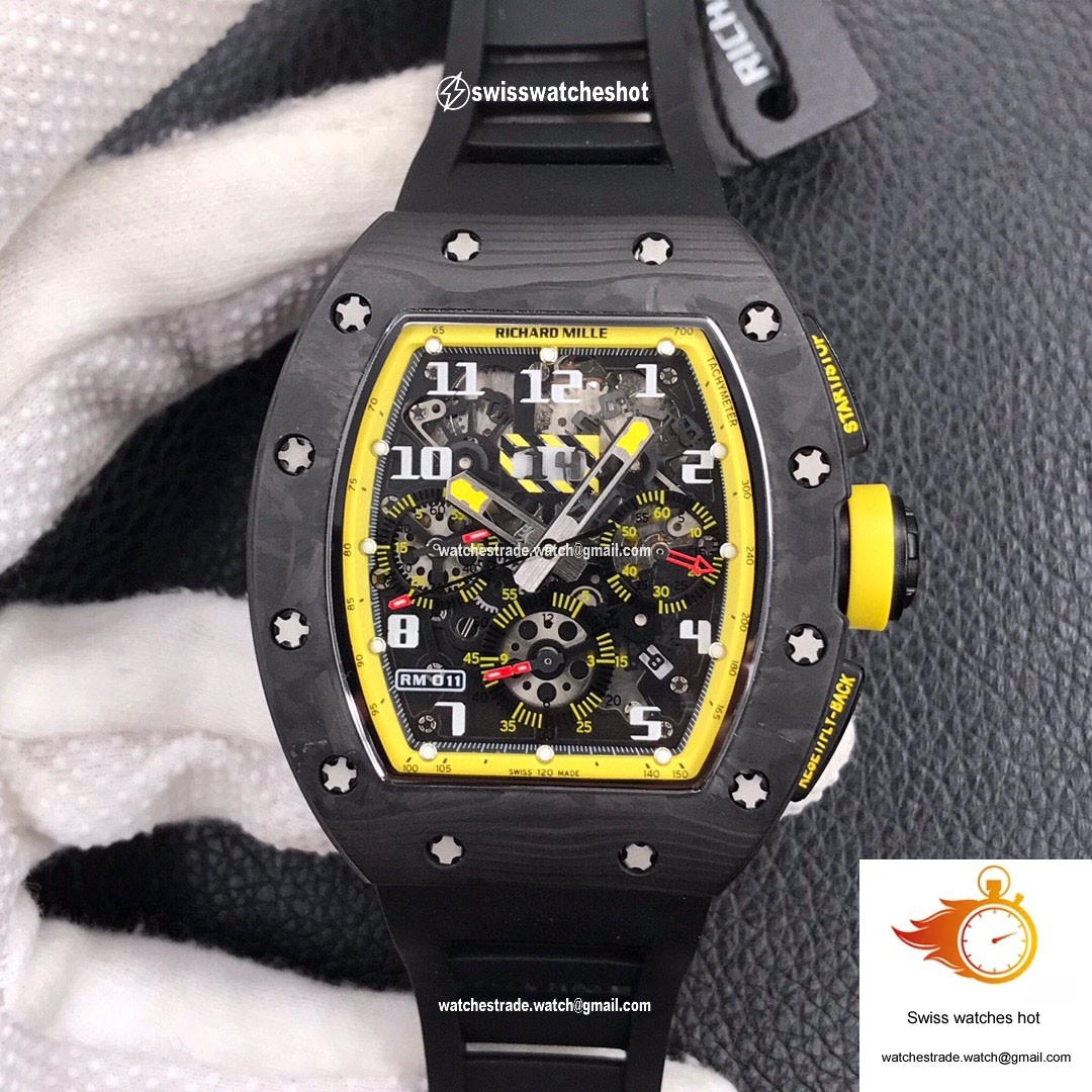 Richard Mille RM-011 KV Factory Forged Carbon Black Strap 1