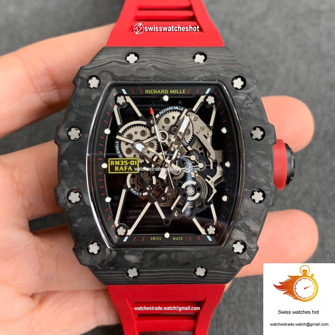 Richard Mille RM35-01 KV Factory Carbon Fiber Red Strap 1
