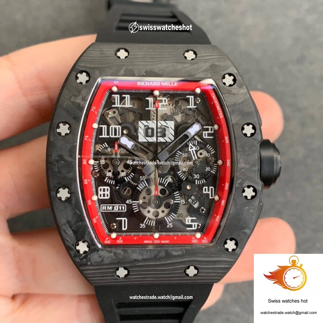 Richard Mille RM011 KV Factory Carbon Fiber Skeleton Dial 1