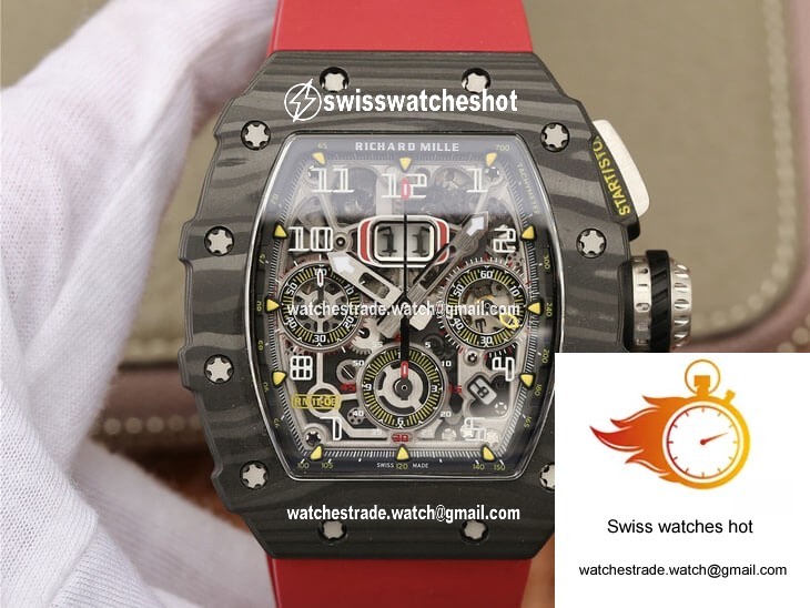 Richard Mille RM11-03 KV Factory Carbon Fiber Red Strap 1