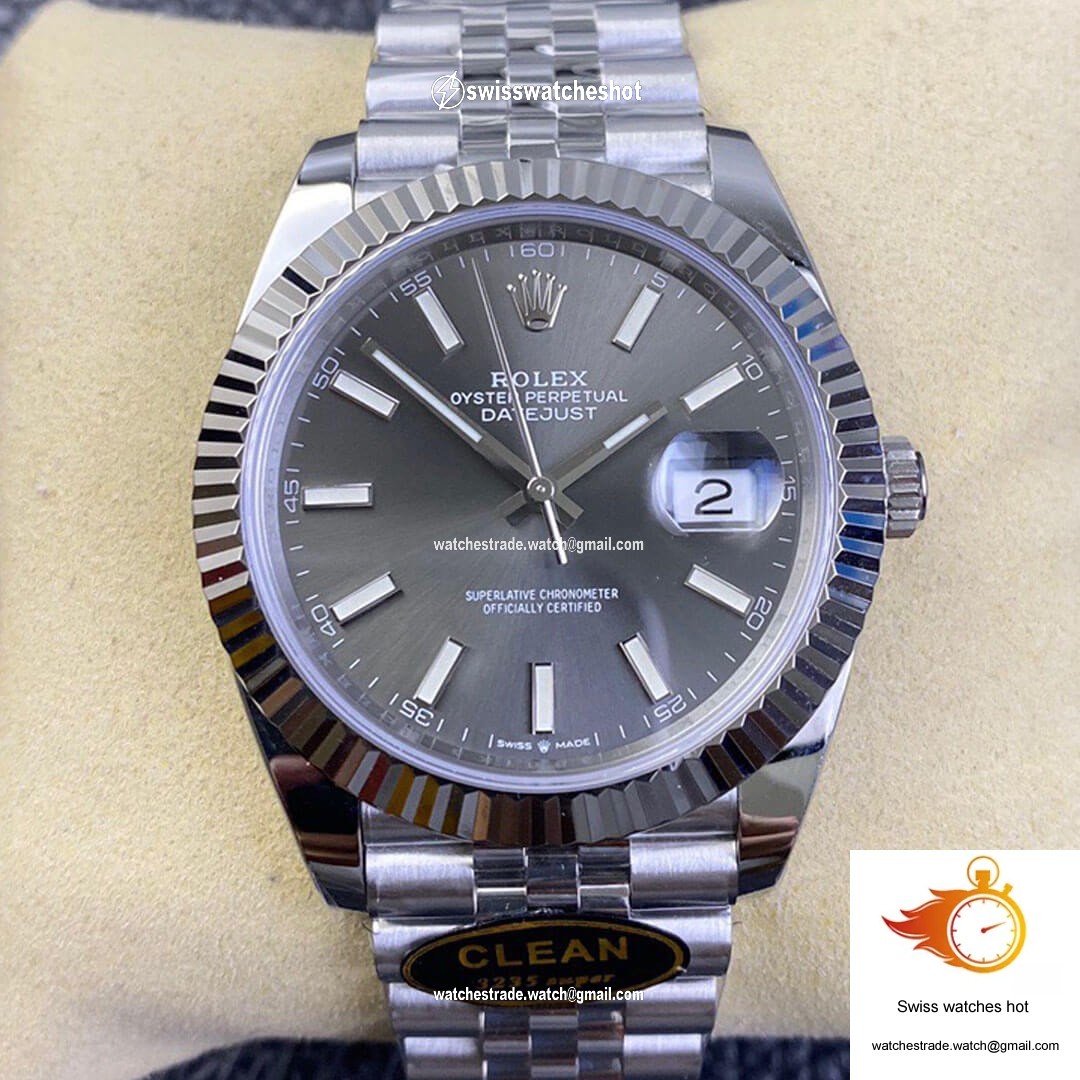 Rolex Datejust M126334-0014 Clean Factory Grey Dial 904L Stainless Steel 1