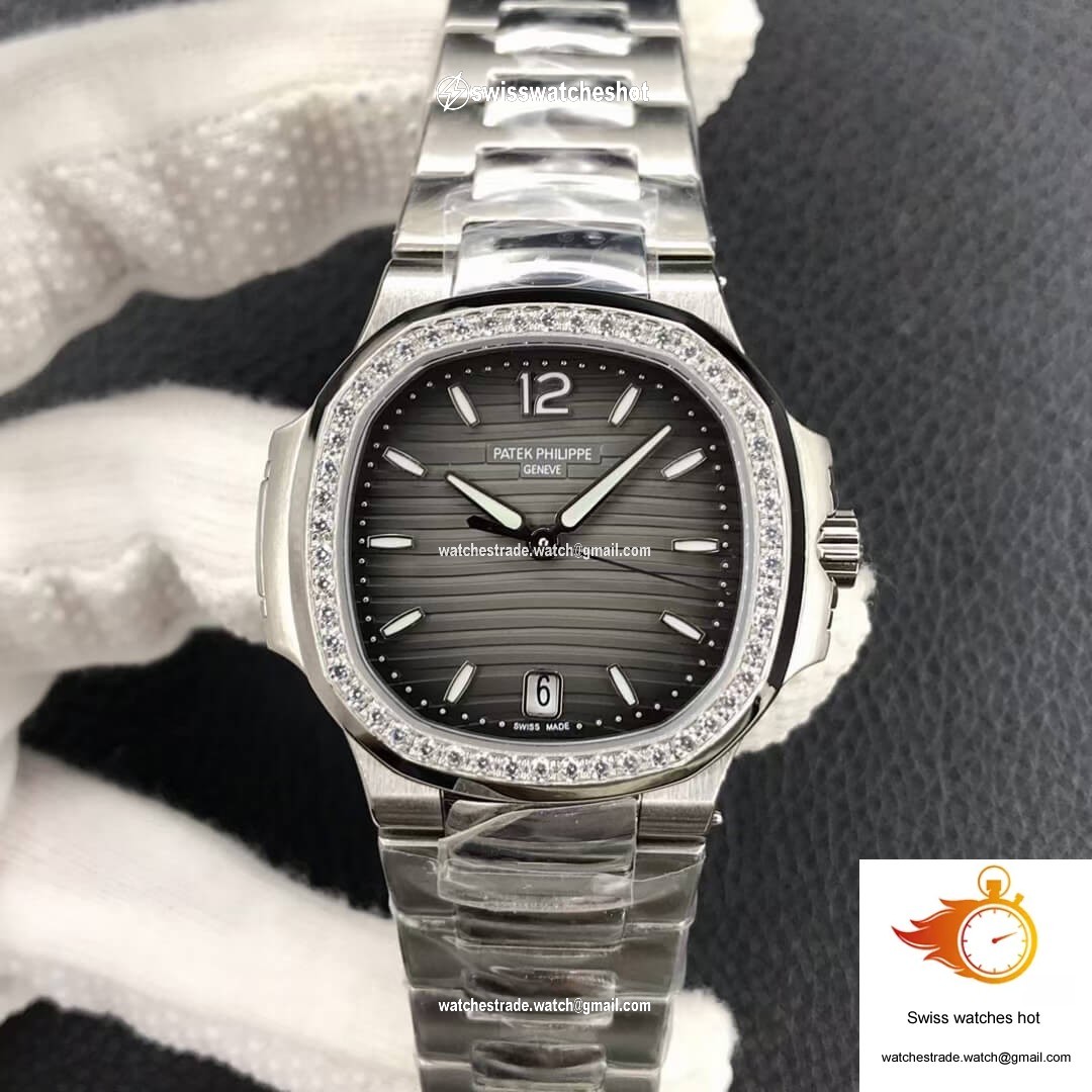 Patek Philippe Nautilus Ladies 7118-1200A-011 PF Factory Gray Black Gradient Dial 1