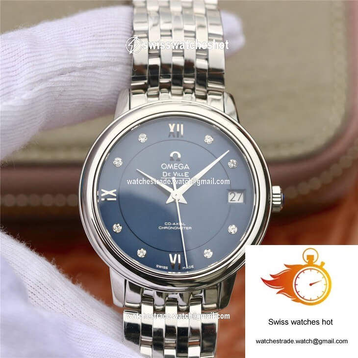 Omega De Ville 424.10.33.20.53.001 MKS Factory Diamond Blue Dial 1
