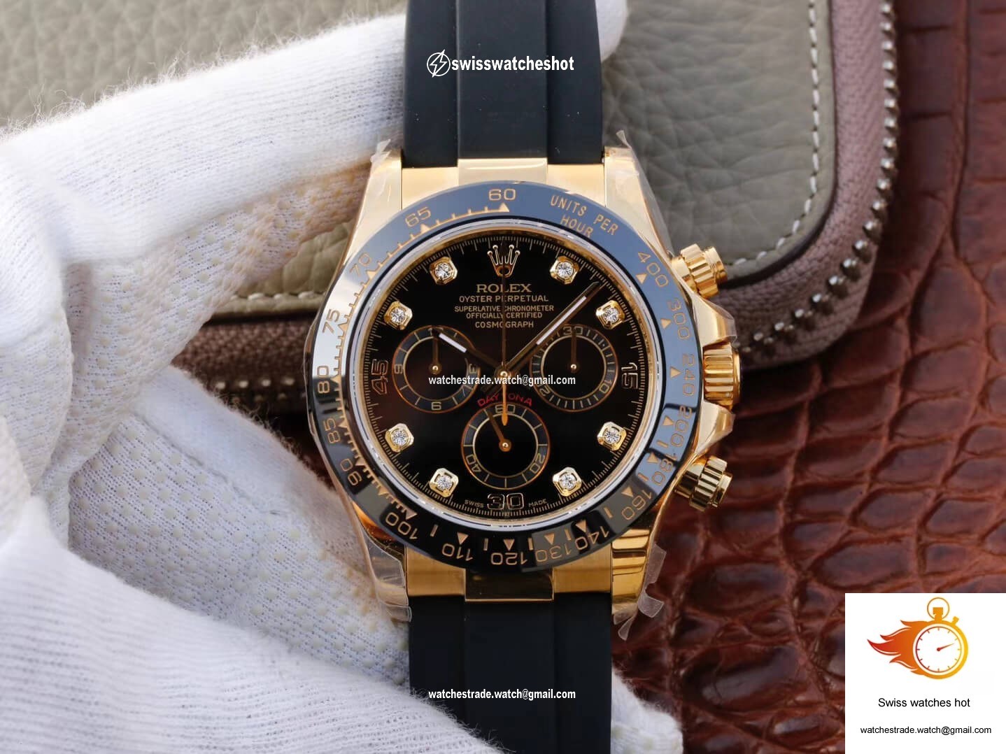 Rolex Daytona Cosmograph M116518ln-0046 JH Factory Diamond Black Dial 1