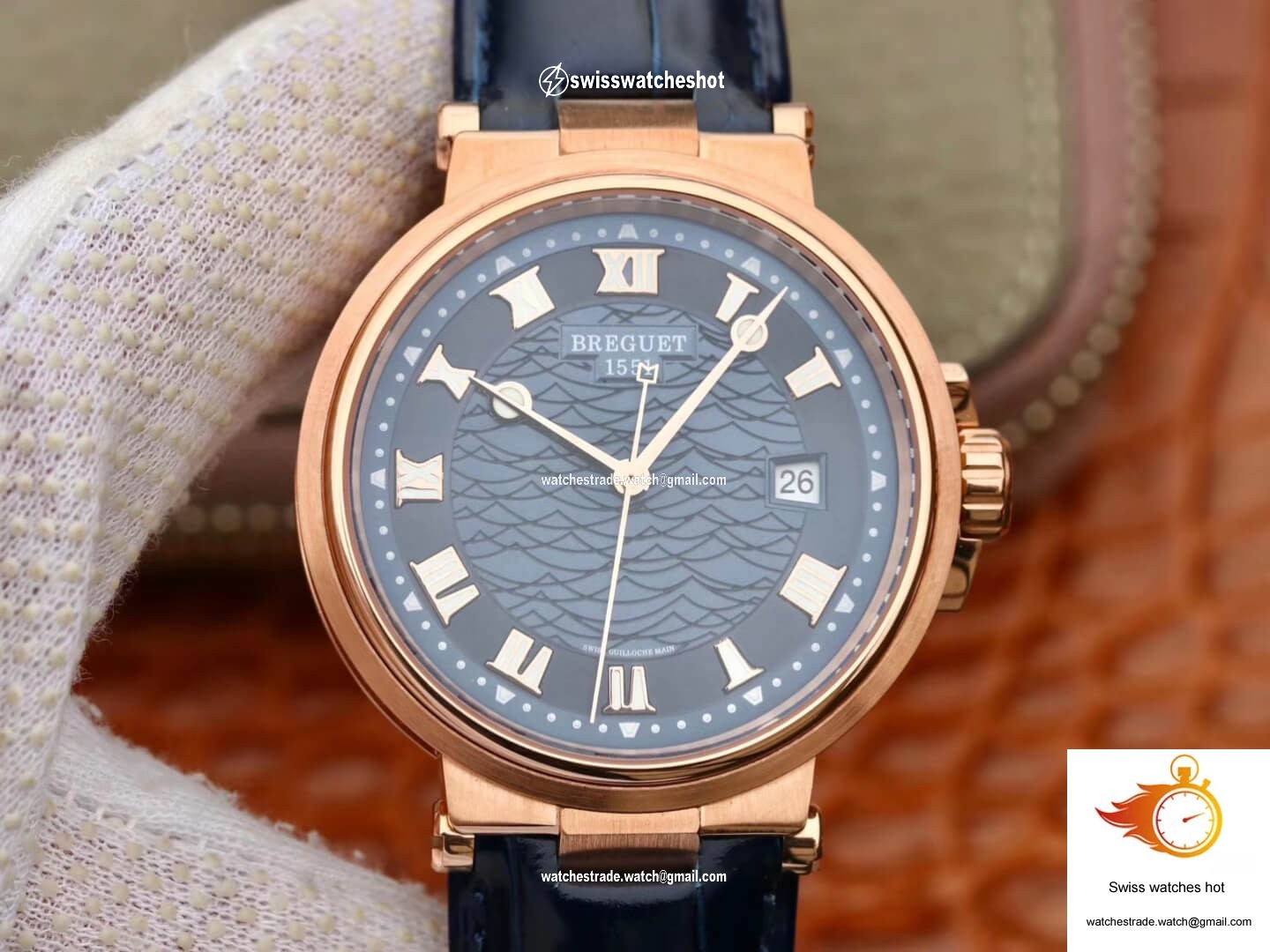 Breguet Marine 5517 V9 Factory Rose Gold Blue Dial 1