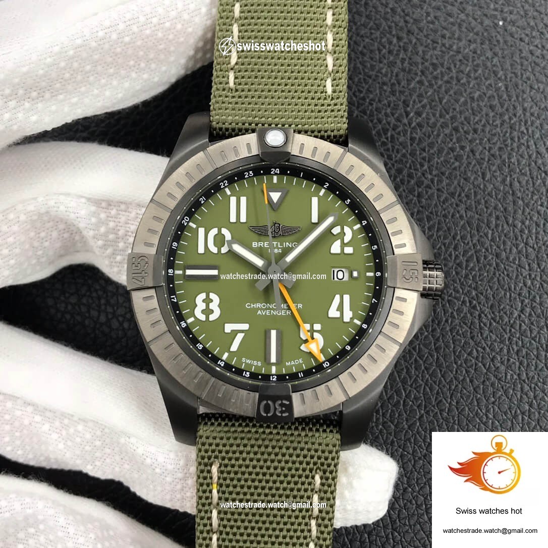 Breitling Avenger Automatic GMT 45 Night Mission V323952A1L1X1 GF Factory Green Dial 1