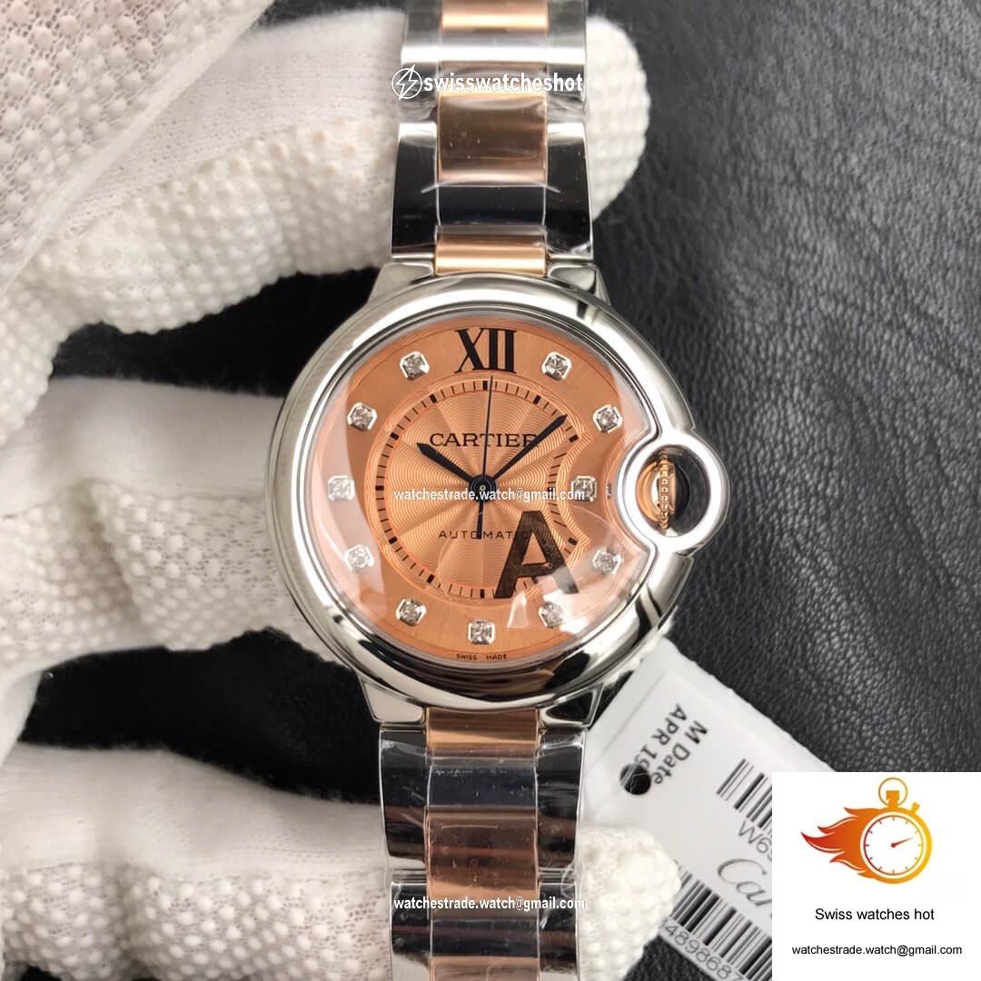 Ballon Bleu De Cartier Ladies 33MM V6 Factory Gold strap 1