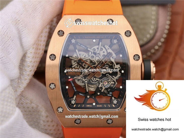Richard Mille RM035 Americas KV Factory Rose Gold Orange Strap 1