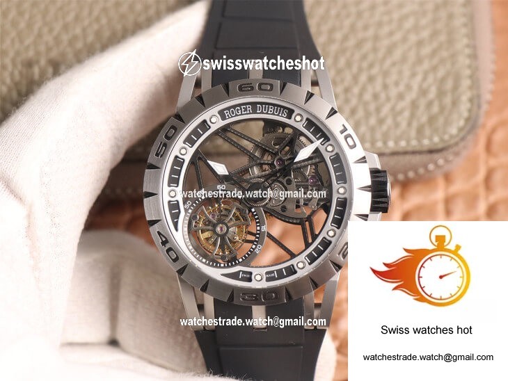 Roger Dubuis Excalibur Spidr RDDBEX0479 JB Factory Tourbillon Skeleton Dial Black Strap 1