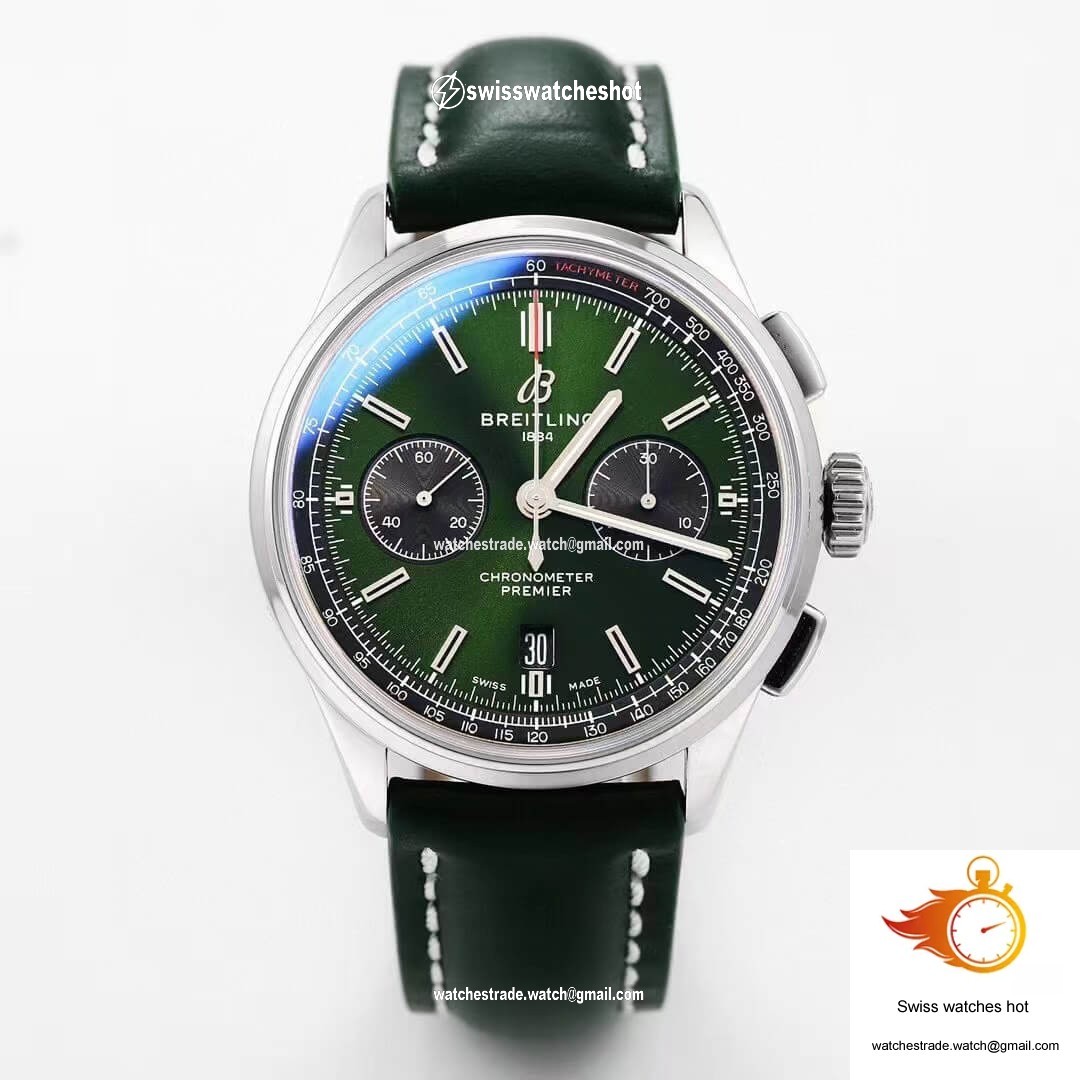 Breitling Premier B01 Chronograph AB0118A11L1X1 GF Factory V2 Green Dial 1