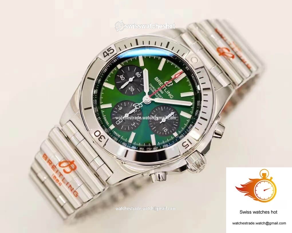 Breitling Chronomat AB01343A1L1A1 GF Factory Green Dial 1