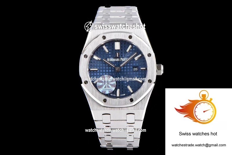 Audemars Piguet Royal Oak Quartz 67650ST.OO.1261ST.01 JF Factory Blue Dial 1