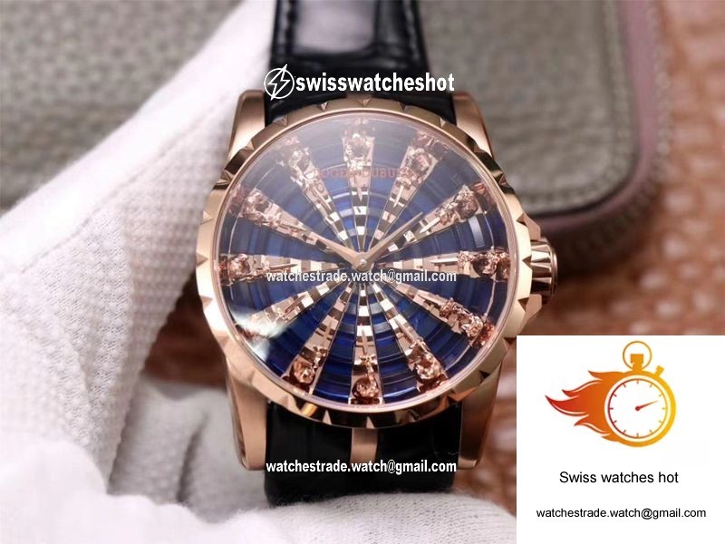 Roger Dubuis Excalibur RDDBEX0684 ZZ Factory Rose Gold Blue Dial 1