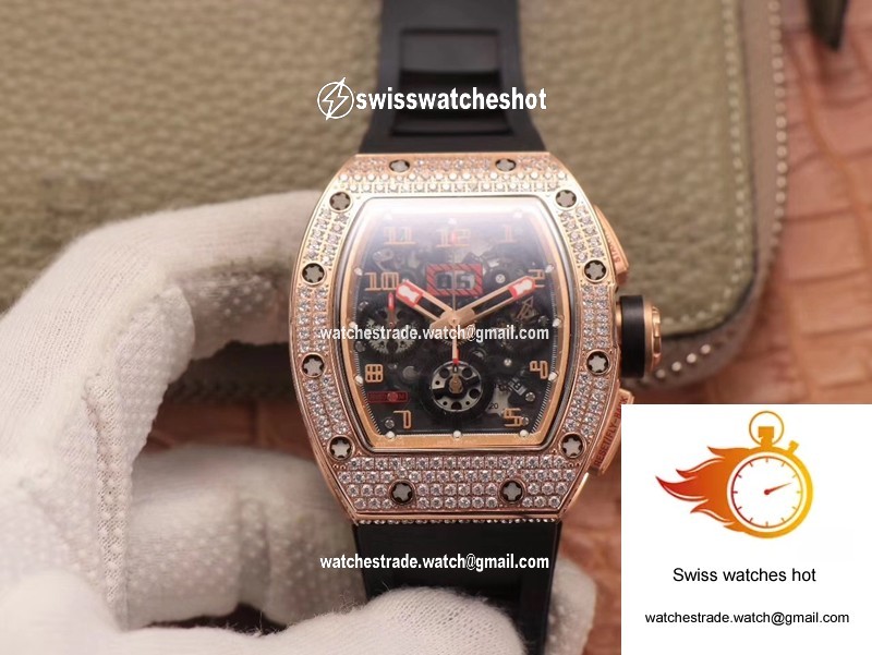 Richard Mille RM011 RG/5423 Felipe Massa KV Factory Rose Gold Diamond Bezel 1