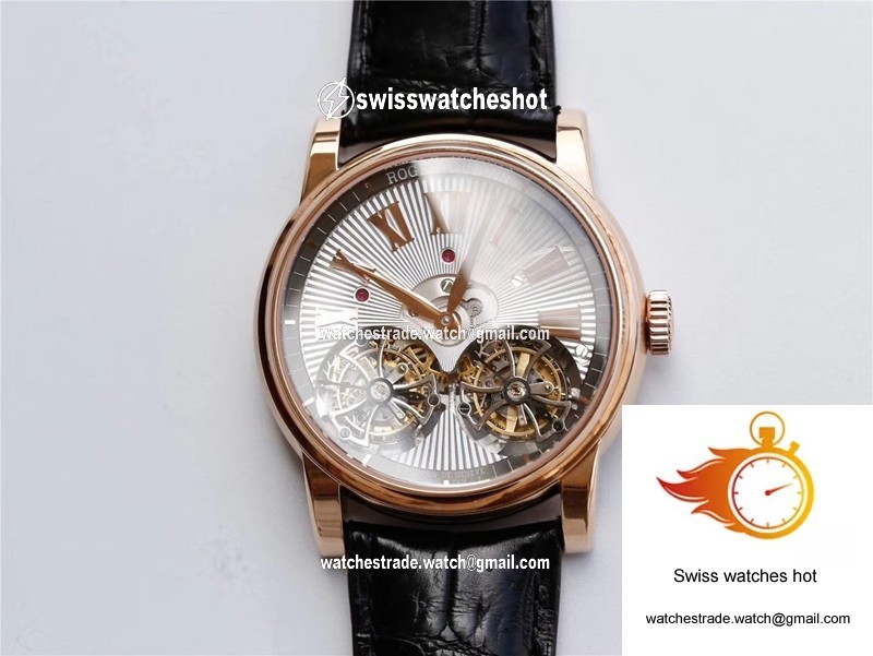 Roger Dubuis Hommage RDDBHO0562 Double Flying tourbillon JB Factory Silver Dial 1