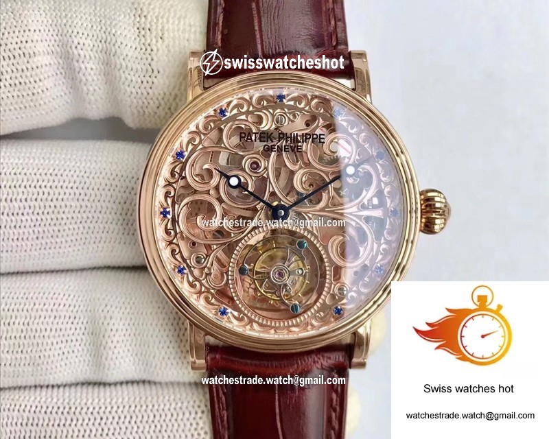 Patek Philippe Tourbillon Rose Gold Skeleton Dial 1