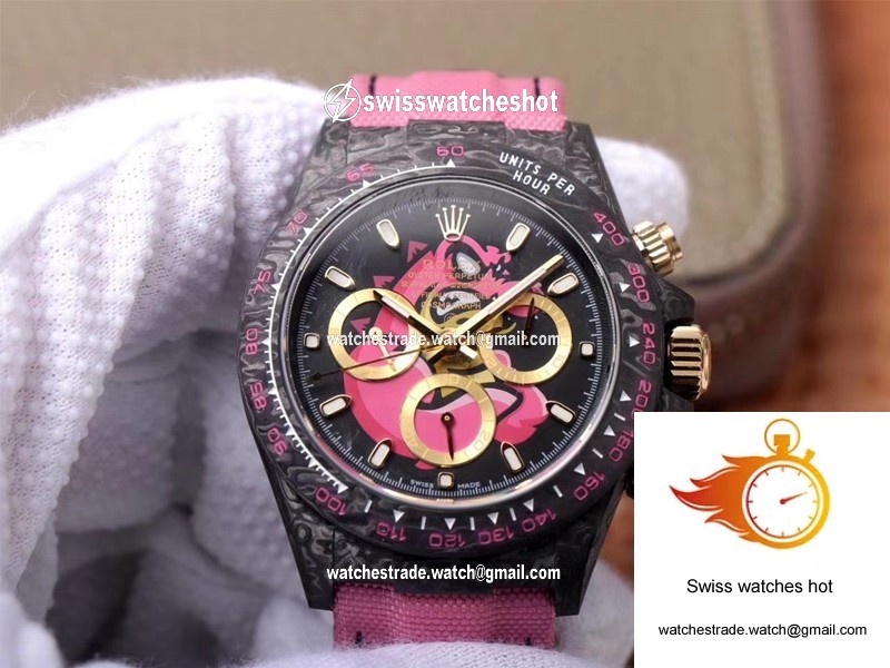 Rolex Daytona Cosmos Chronograph Carbon Fiber Edition Pink Exploded Dragon Dial 1