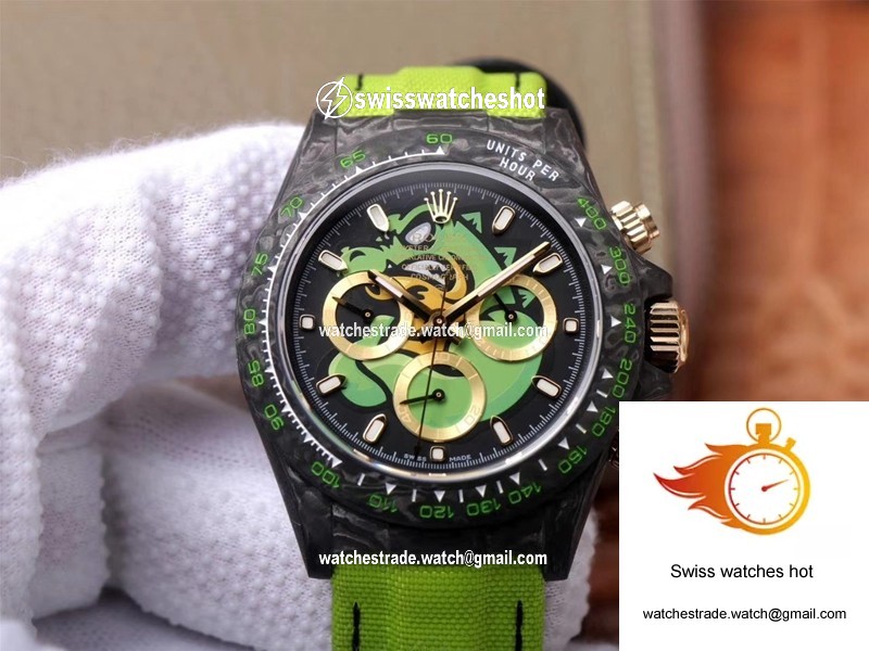 Rolex Daytona Cosmos Chronograph Carbon Fiber Edition Green Exploded Dragon Dial 1