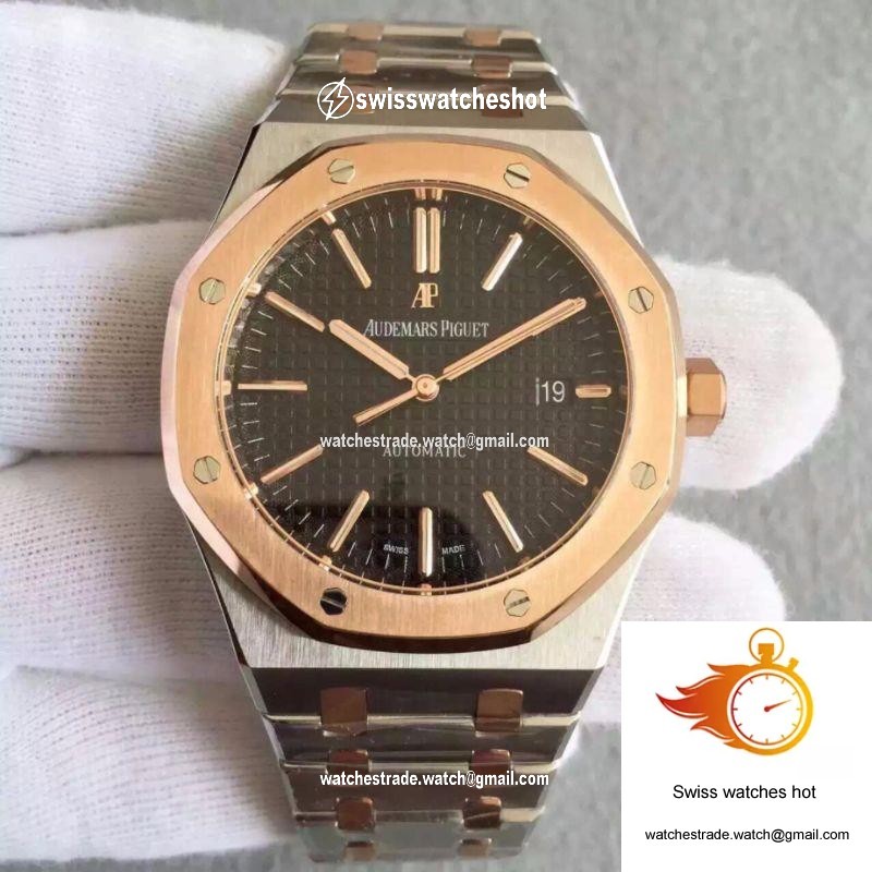 Audemars Piguet Royal Oak 15400 JF Factory Rose Gold Black Dial 1