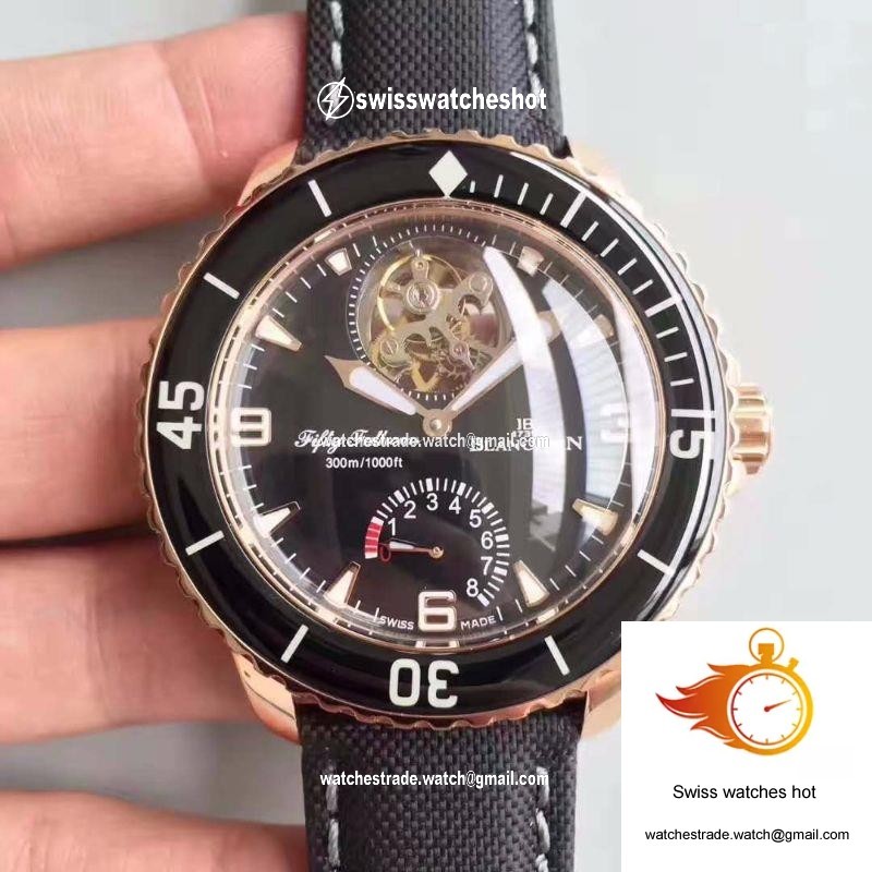 Blancpain Fifty Fathoms Tourbillon 5025-3630-52A Rose Gold Black Dial 1