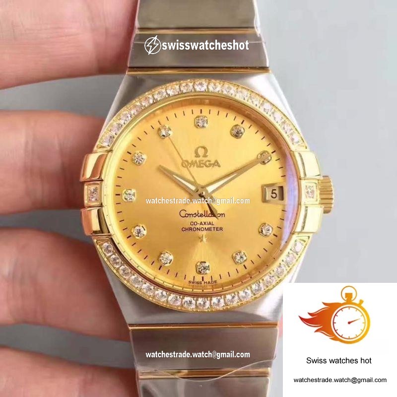 Omega Constellation 123.55.38.21.58.001 38MM 3S Factory Gold Dial 1