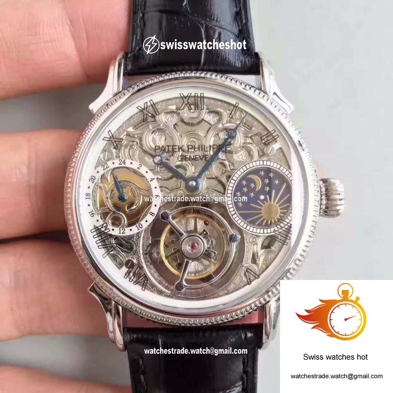 Patek Philippe Tourbillon Moonphase Silver Dial 1