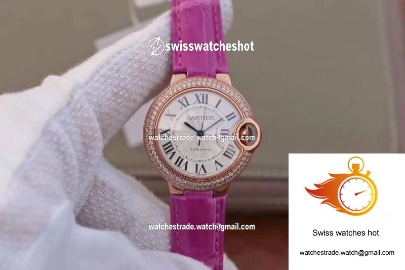 Cartier Ballon Bleu 36MM Rose Gold V9 Factory Silver Dial 1