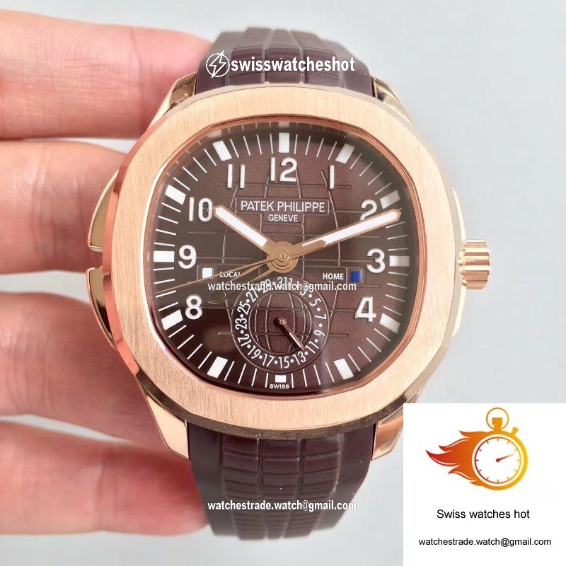 Patek Philippe Aquanaut Travel Time 5164R-001 Rose Gold Chocolate Dial 1