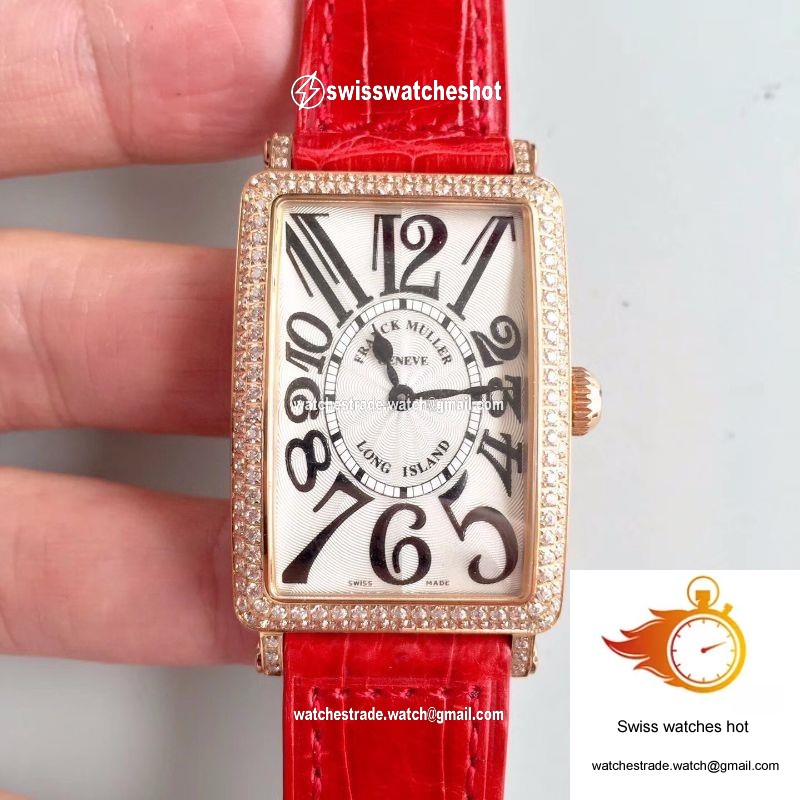 Franck Muller Ladies Long Island 1952 952 QZ D CD GF Factory Silver Dial 1