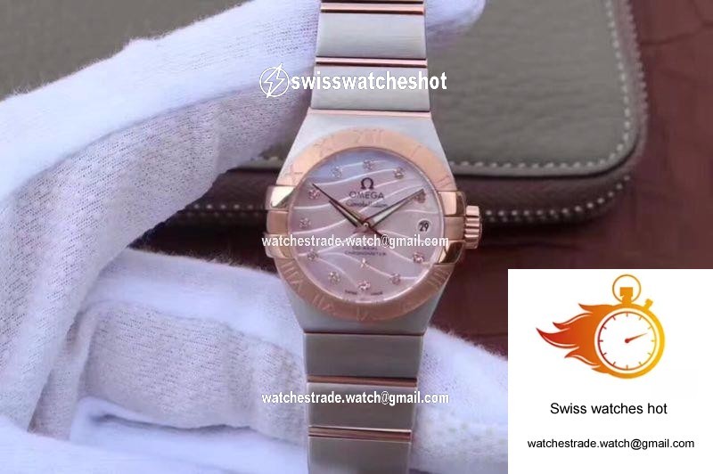 Omega Constellation Double Eagle Lady Pink Mother-Of-Pearl Dial 27MM 3S Factory 1