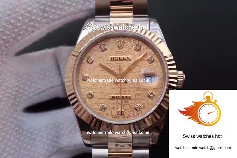 Rolex Datejust II 126333 41MM Diamond-studded Rose Gold Texture Dial 1