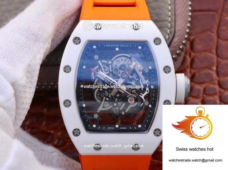 Richard Mille RM055 Skeleton Dial Orange Strap KV Factory V2 1