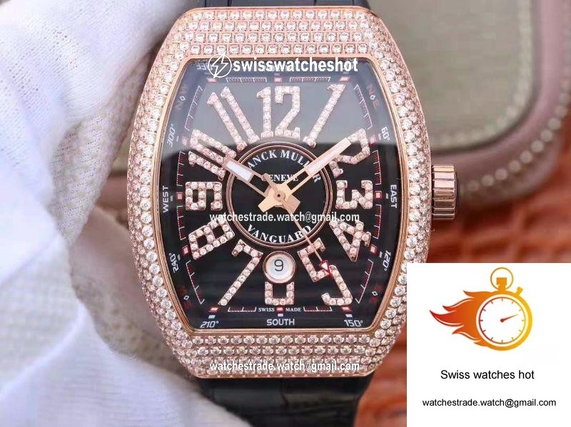 Franck Muller Vanguard 18K Rose Gold V45.SC.DT.D.NBR.CD.5N.NR Black Dial 1