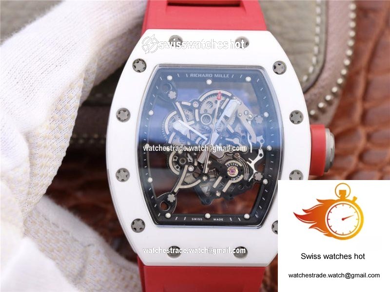 Richard Mille RM055 Red Strap KV Factory Skeleton Dial 1