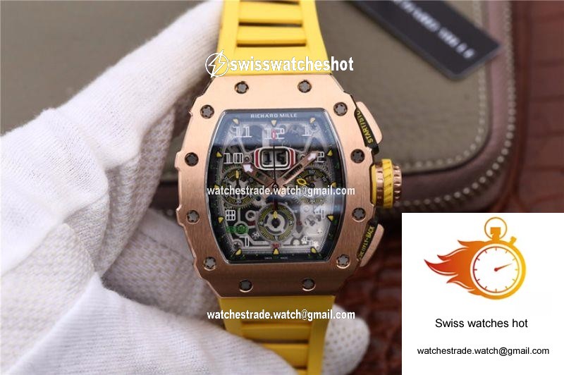 Richard Mille RM11-03 KV Factory Rose Gold Skeleton Dial 1