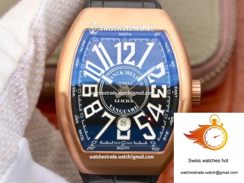 Franck Muller Vanguard V45-02 18K Rose Gold Black Dial 1
