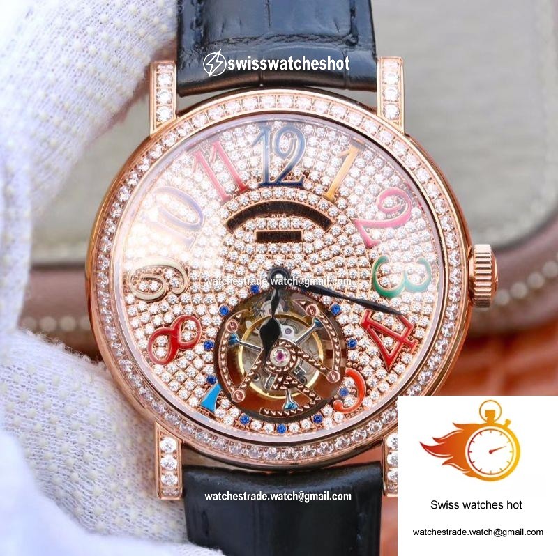 Franck Muller Round Color Dreams Tourbillon 18K Rose Gold Diamond Dial 1